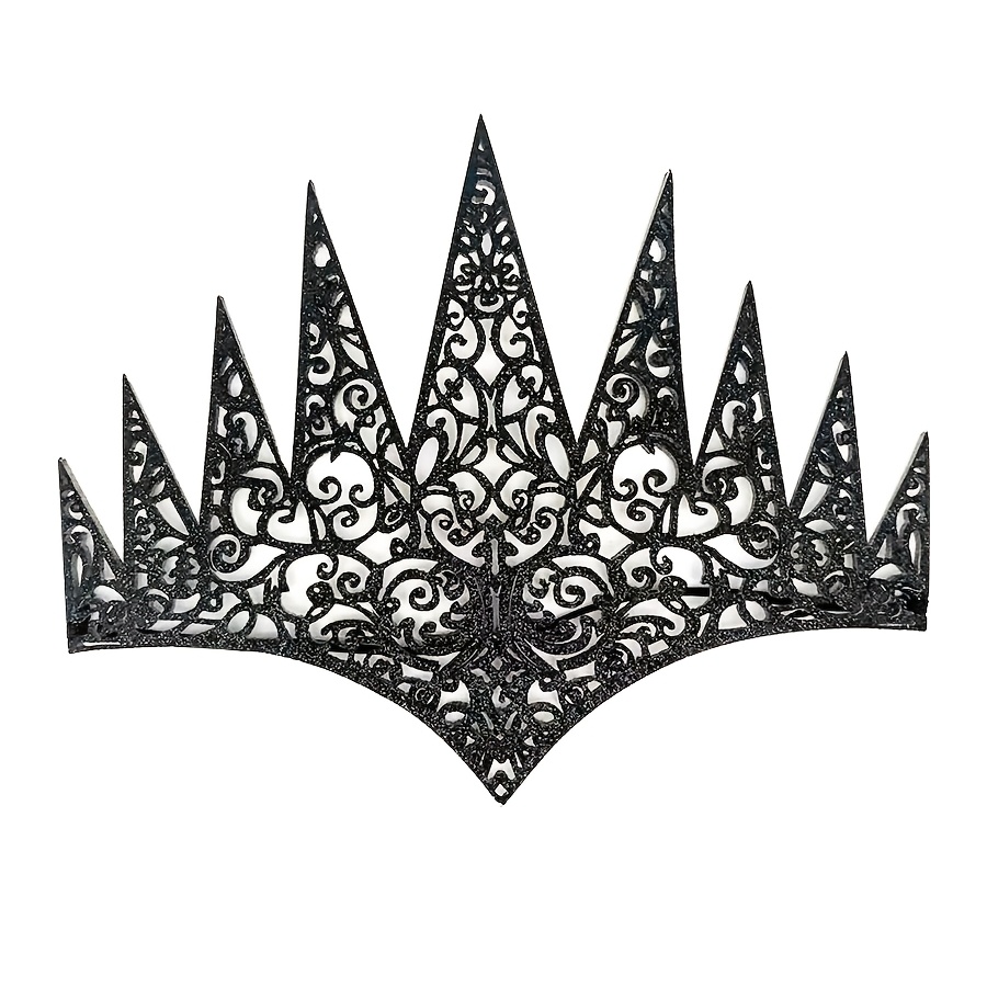 TEMU Elegant Crown For Women - 3 Colors (golden, Silvery, Black)a Lightweight And Comfortable Female Headpiece, Ideal For Masquerade Balls, Halloween