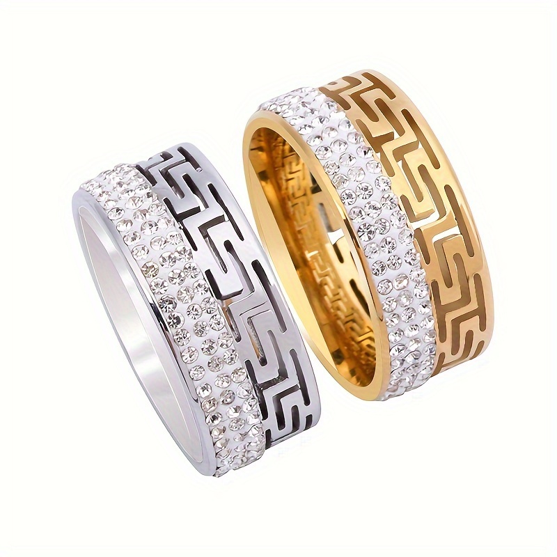 

1pc European And American Cross-border Cold Style Stainless Steel Men And Women Ins Style Fashionable Personality Atmospheric Ring