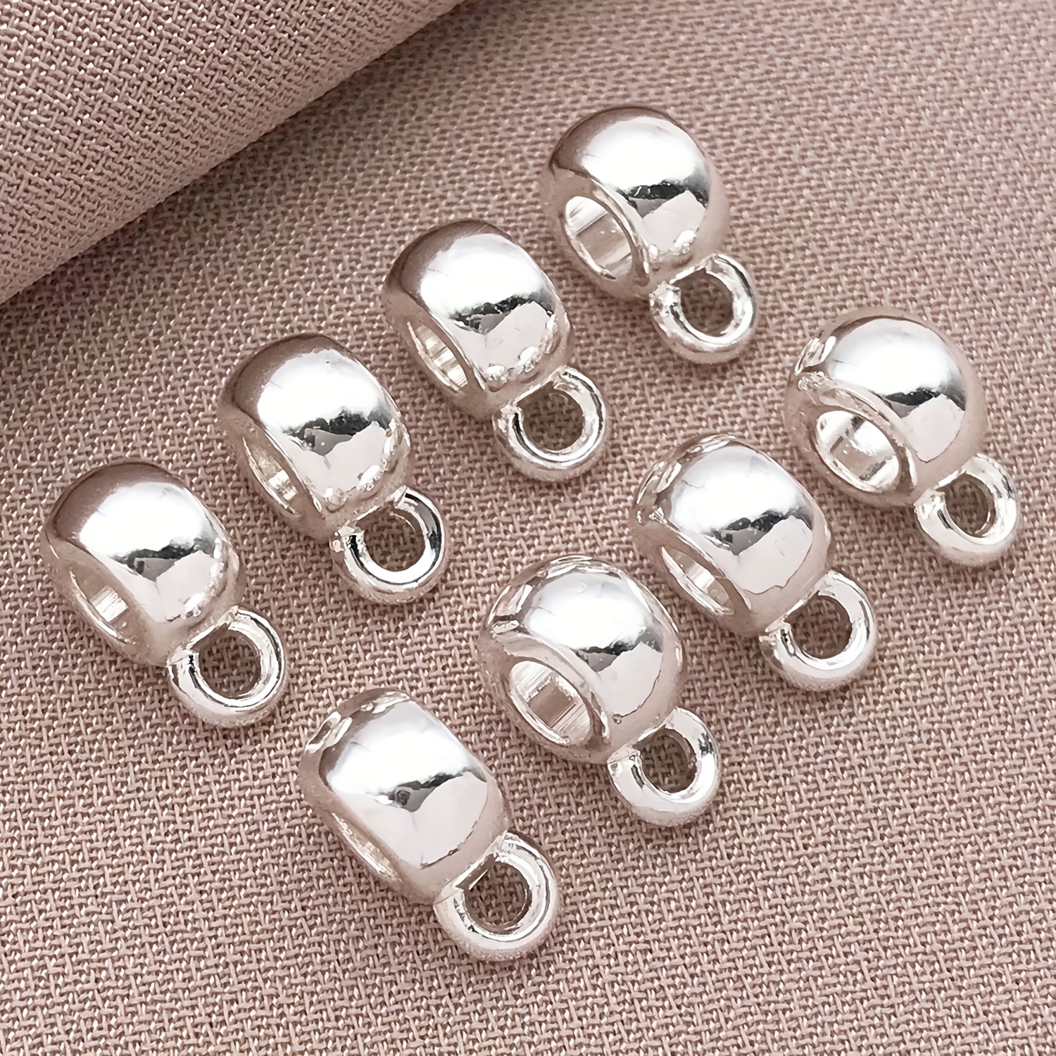 8pcs Copper 18k Golden Plated Pendant Spacer Beads, Handmade Diy Bracelet Necklace Beading Pendant Loose Bead Jewelry Accessory Materials