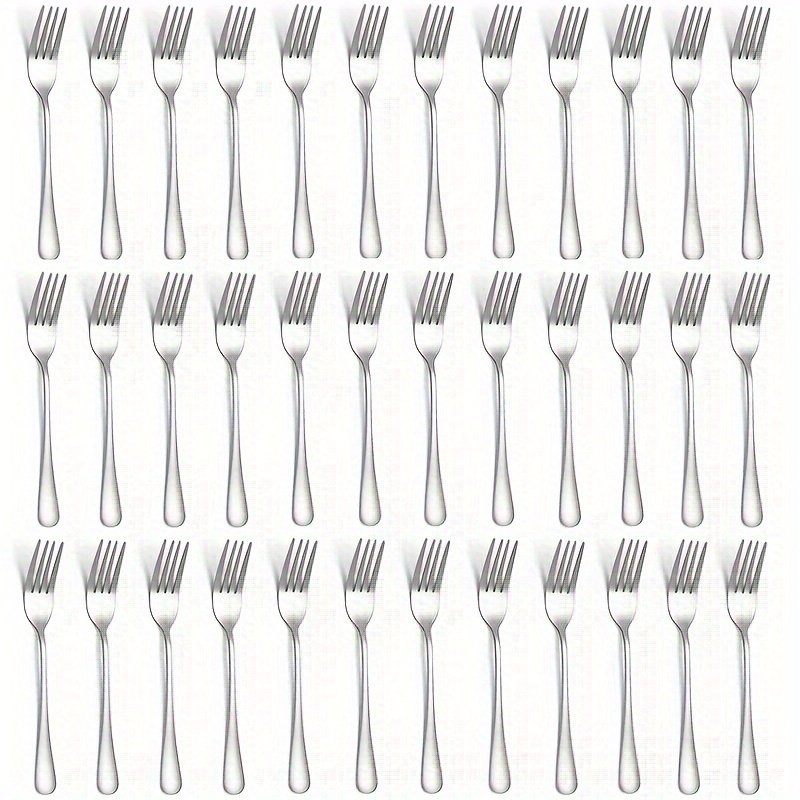 

36-piece Stainless Steel Dessert Fork Set, Salad Appetizer Forks, Mirror Polished, Dishwasher Safe - Gift Box Included