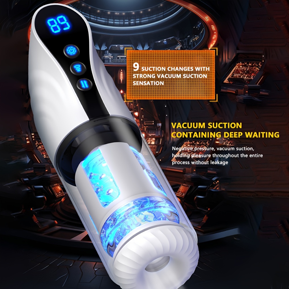 1pc Automatic Sucking Male Masturbator, 3 In 1 Male Stroker With 10 Vibration & 4 Suction & One-Click Climax, Adult Sex Toy With 360°-Wraparound-Airbags, Blowjob Toy Mens Adult Male Sex Toys For Men