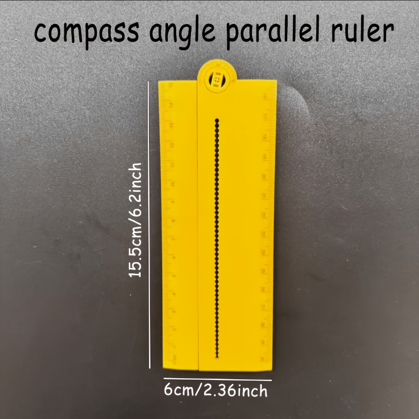 TEMU Multifunctional Ruler Replacing , Protractor, Compass For Drawing Arcs And Parallel Lines, Measuring Thickness And Font Size