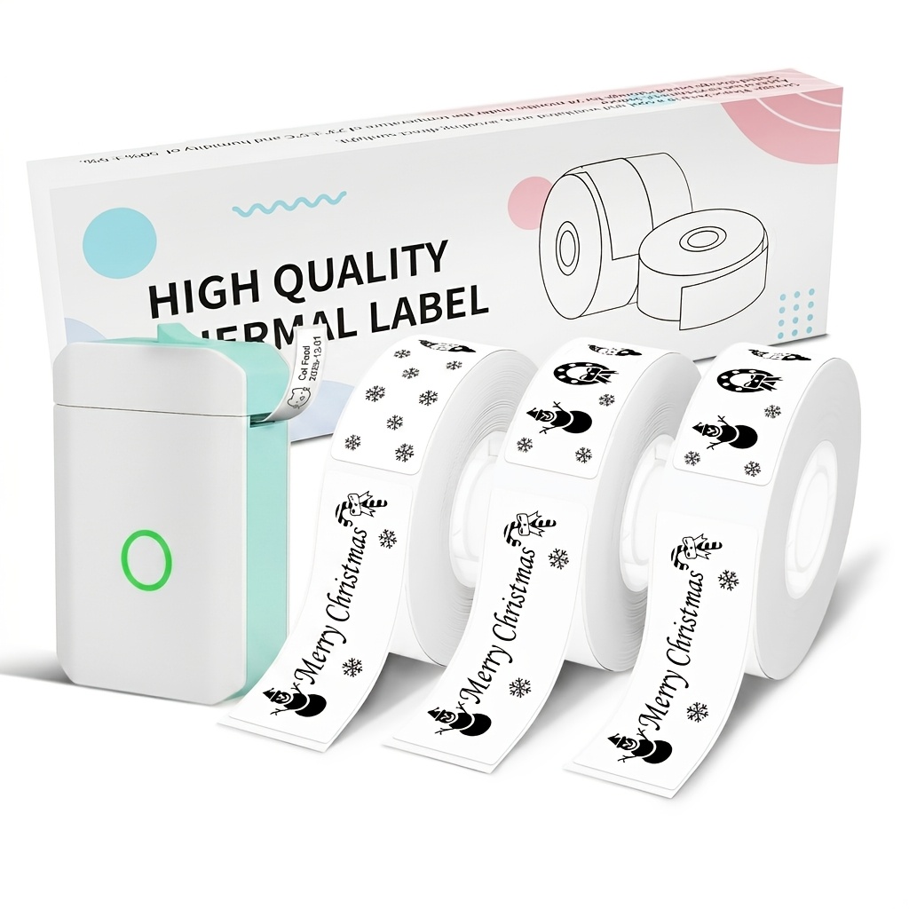 TEMU Compact Portable Wireless Mini Thermal Printer With Tape, Wireless Label Maker Includes Usb Cable And Inkless, Usb Rechargeable Printer, Ideal