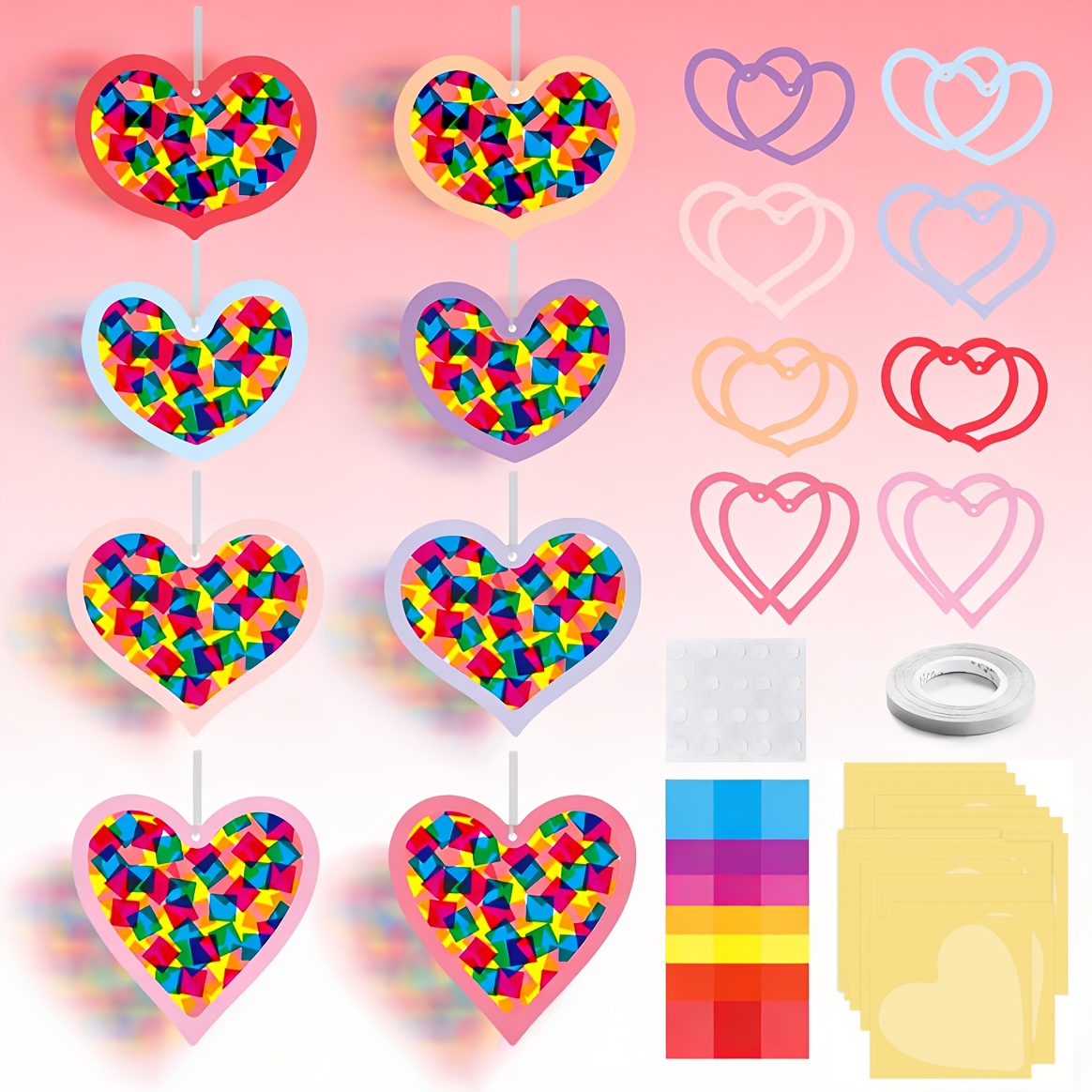 E-shop Suncatcher Bastelset für Künstler, Ostern Papierbasteln, Hängeornament, Fenster, Buntglas für Kunsthandwerk, Familienparty Zubehör