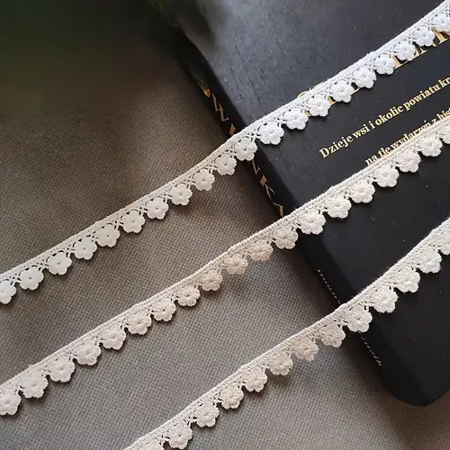 Nastro Di Pizzo Bianco 10 Iarde - Bordo Vintage In Cotone Per Cucito, Decorazioni Matrimonio E Fai Da Te - Foto 13