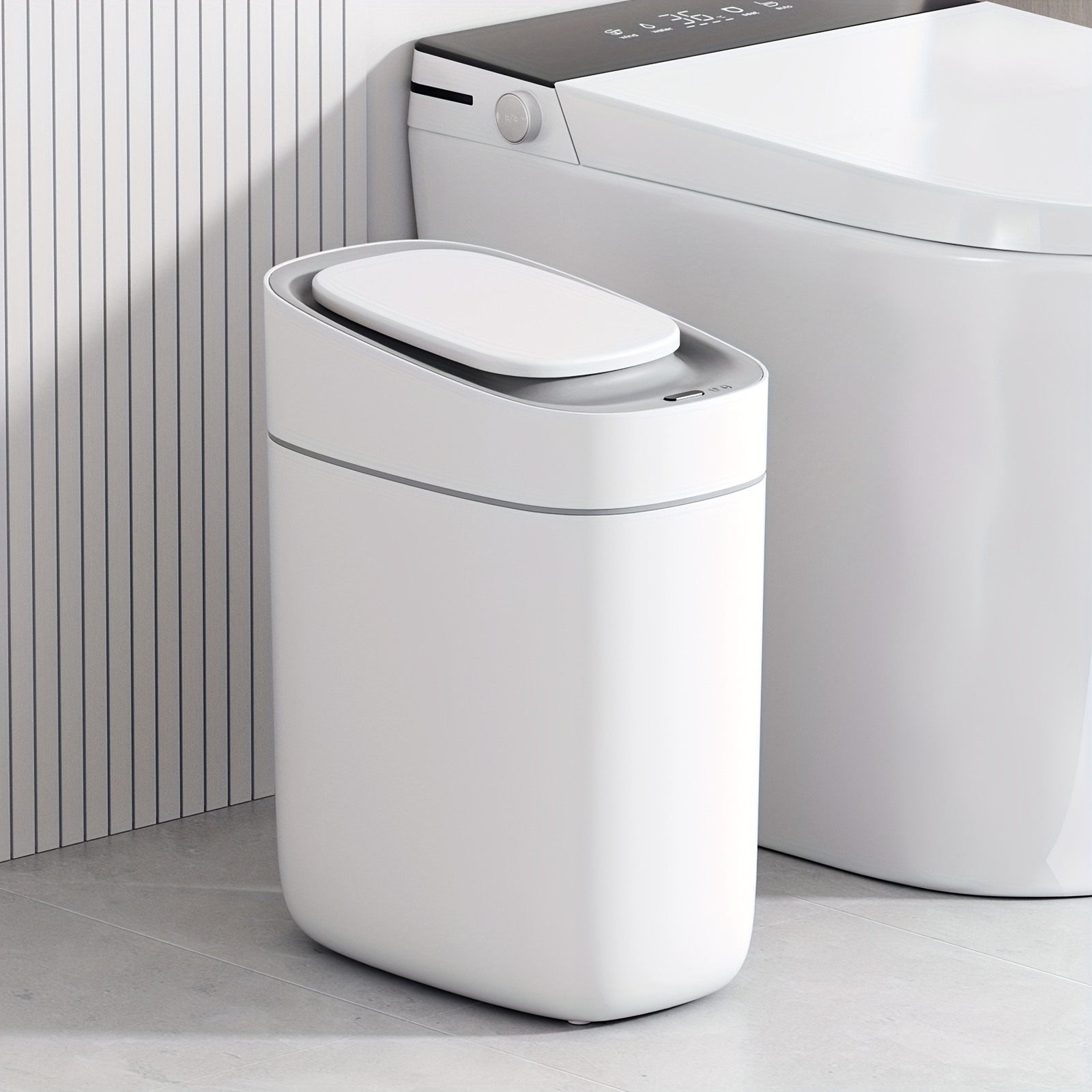 

Elpheco Automatic Bathroom Trash Can With Lid 2.5 Gallon Slim Sensor Garbage Can, 9l Narrow Plastic Trash Bin, Motion Sensor Trash Bin For Bedroom, Living Room, Narrow Space