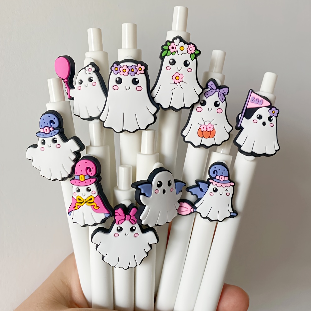 TEMU 10 stylos gel Halloween cadeaux , stylo à thème pour décoration de fête d'Halloween maison ou bureau, 4 fournitures scolaires et accessoires