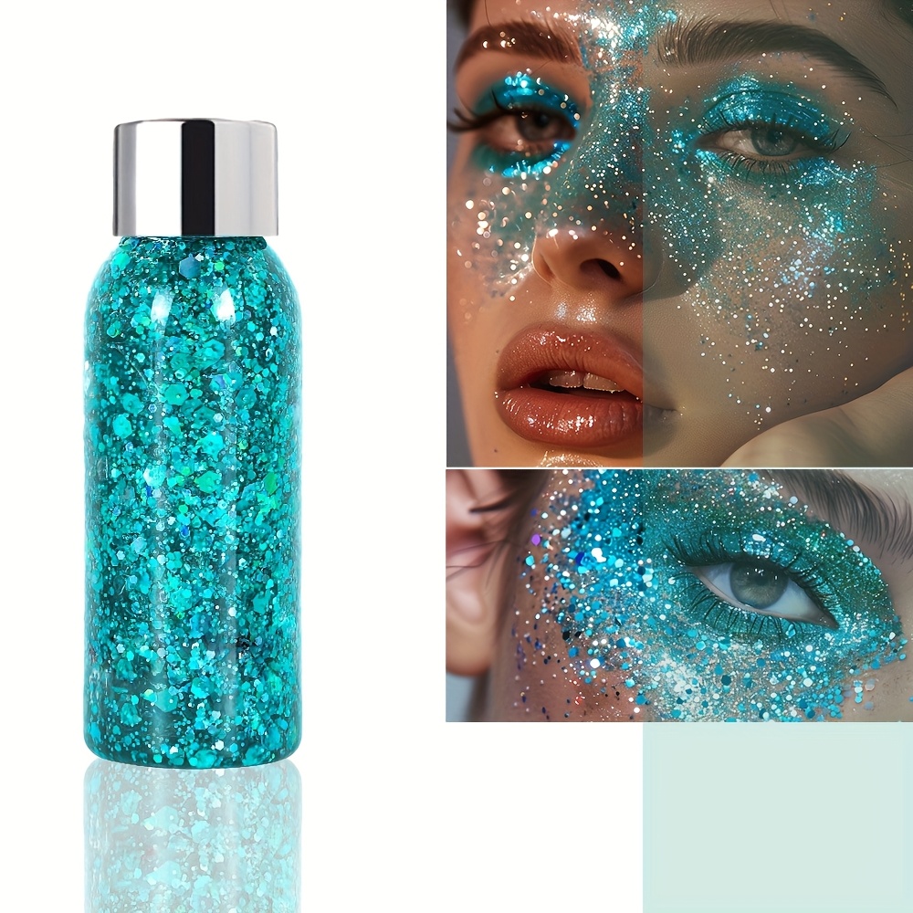 Wisebom Glitzer-Gel Set (3 Flaschen) – Körperglitzer Für Festival, Party & Make-up (Gold, Silber, Weiß)