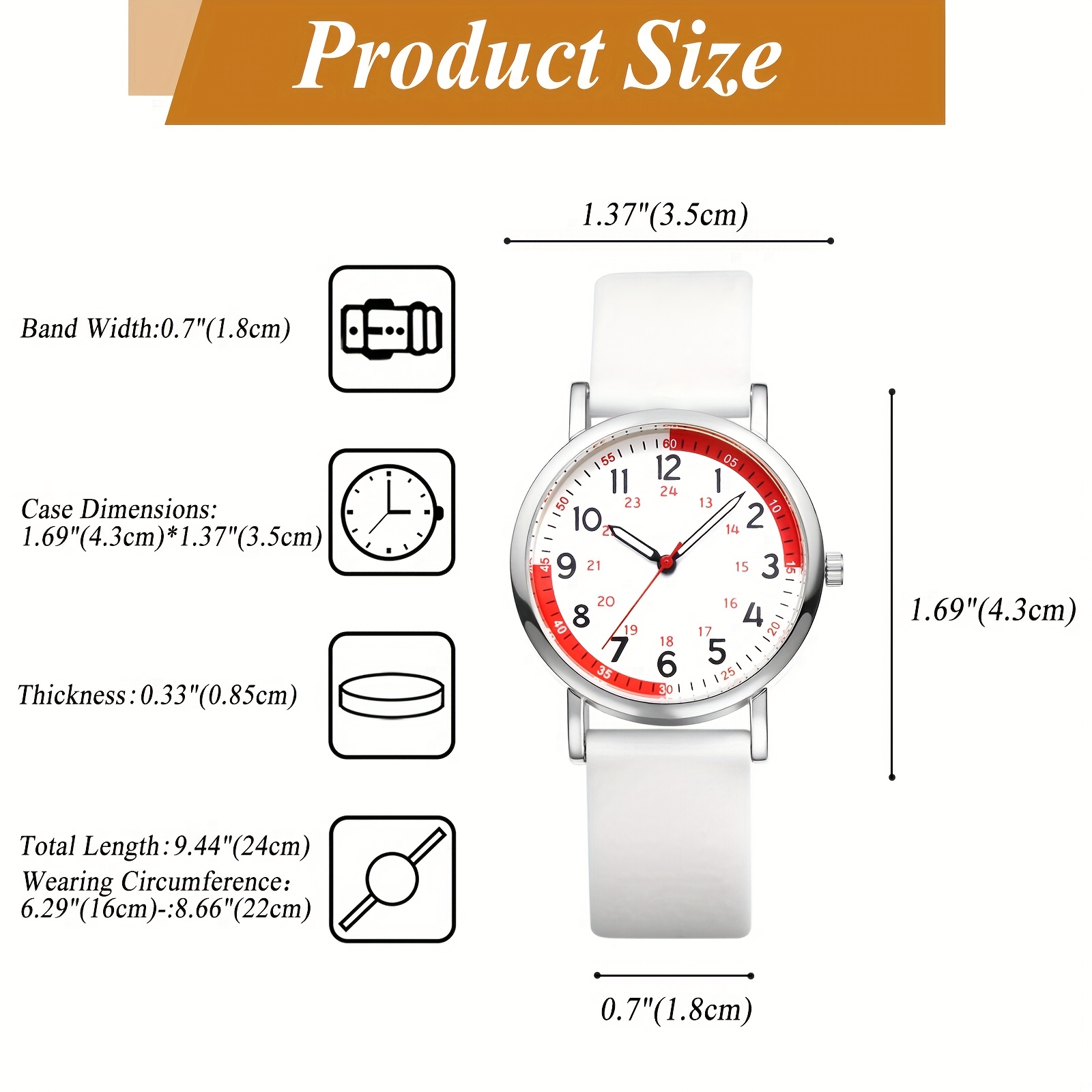 womens elegant   quartz watch with     24h   easy to read large dial high quality silicone strap quartz movement white   hands   versatile watch for work everyday formal wear battery powered cr2030 ideal for nurses professionals casual outfits work and casual wear stylish wristwatch durable construction   materials professional   nurse accessorie for work watches for women Product details 1
