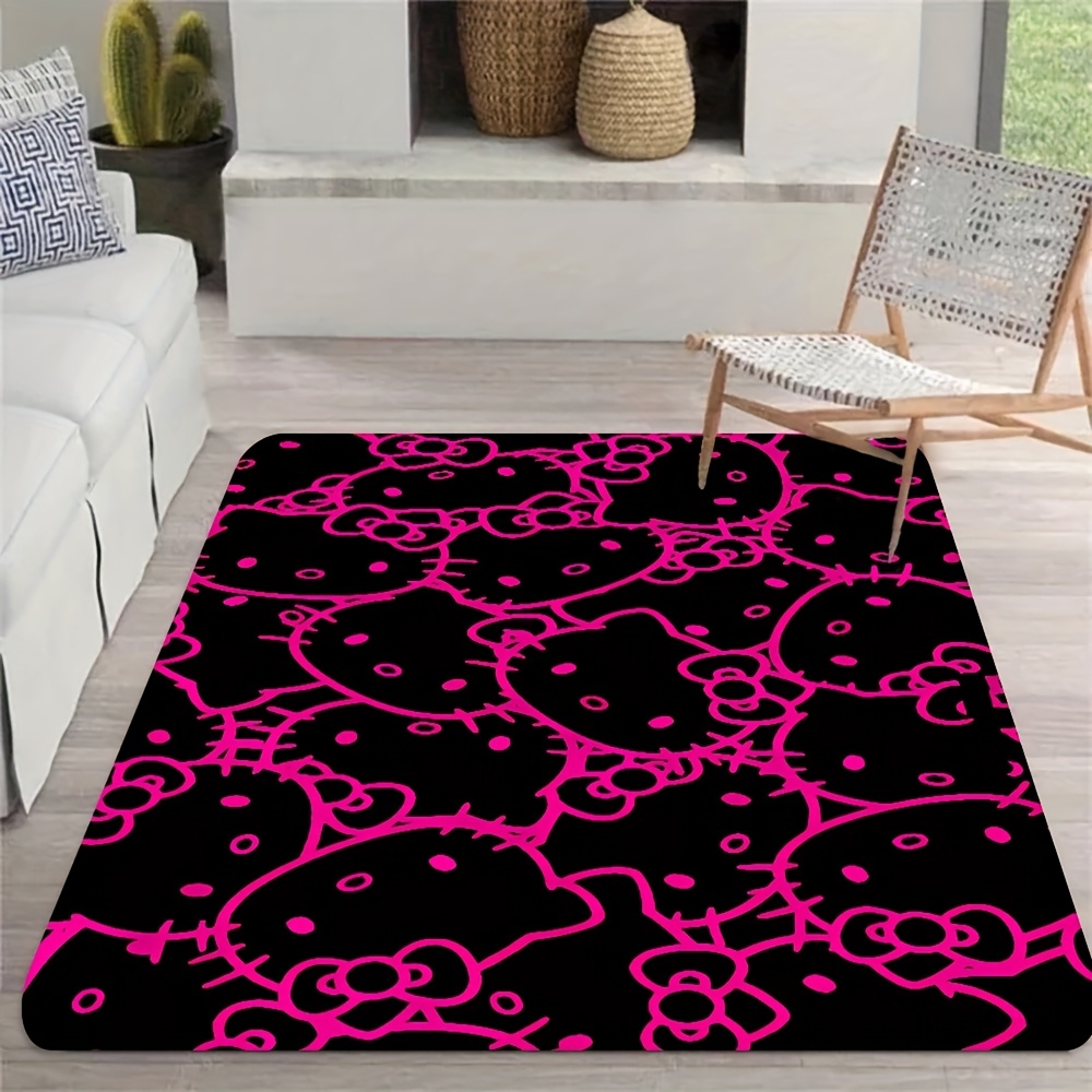 

Sanrio Hello Polyester Rug - Non-slip, Machine Washable, Pink & - Ideal For Bathroom, Living Room, Bedroom, Laundry Room - Decor Entrance Mat