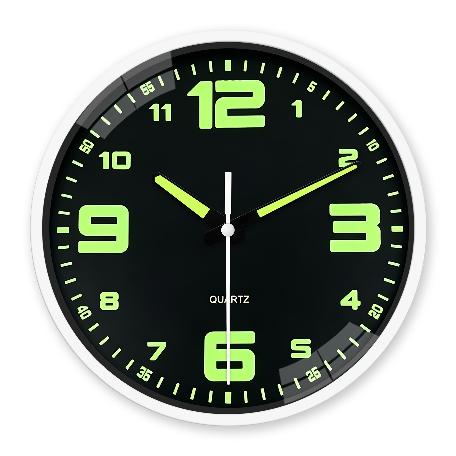 TEMU An 8-12 Inch European Round Wall Clock With Design, Featuring Luminous , Silent Battery-powered, Suitable For Decoration In Living Rooms, Party