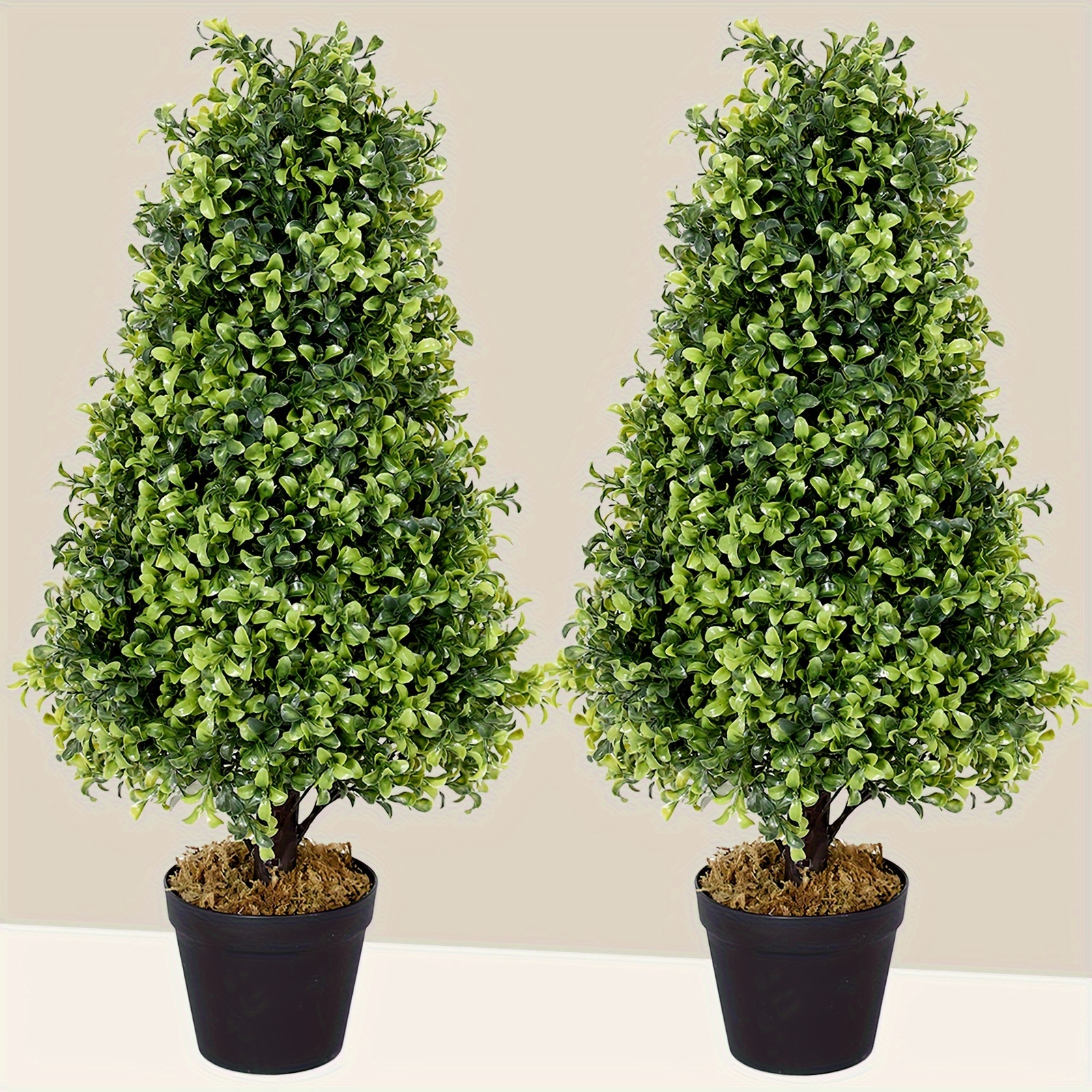 

30inch Tall Artificial Boxwood Potted Plants, Home Decoration Bush Trees Set Of 2