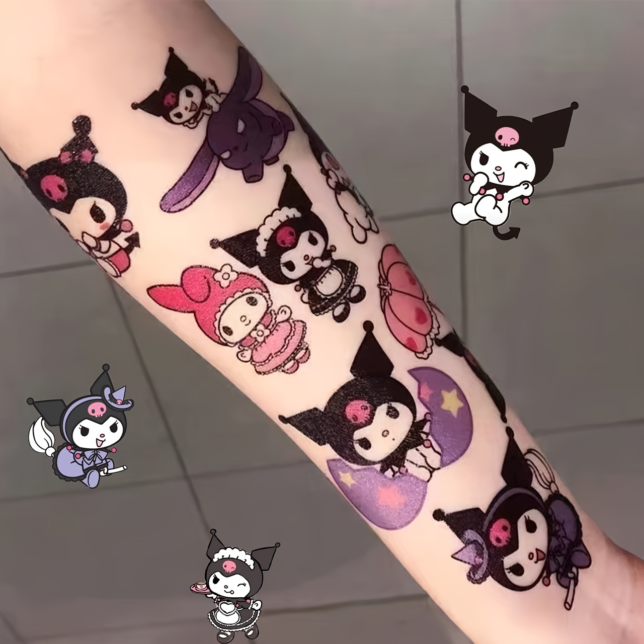 

30 Sheets Waterproof Tattoo Stickers, Long Lasting Temporary Tattoos, Series, Cartoon Hello Kitty Pattern, Face Arm Back Leg Stickers Body Art