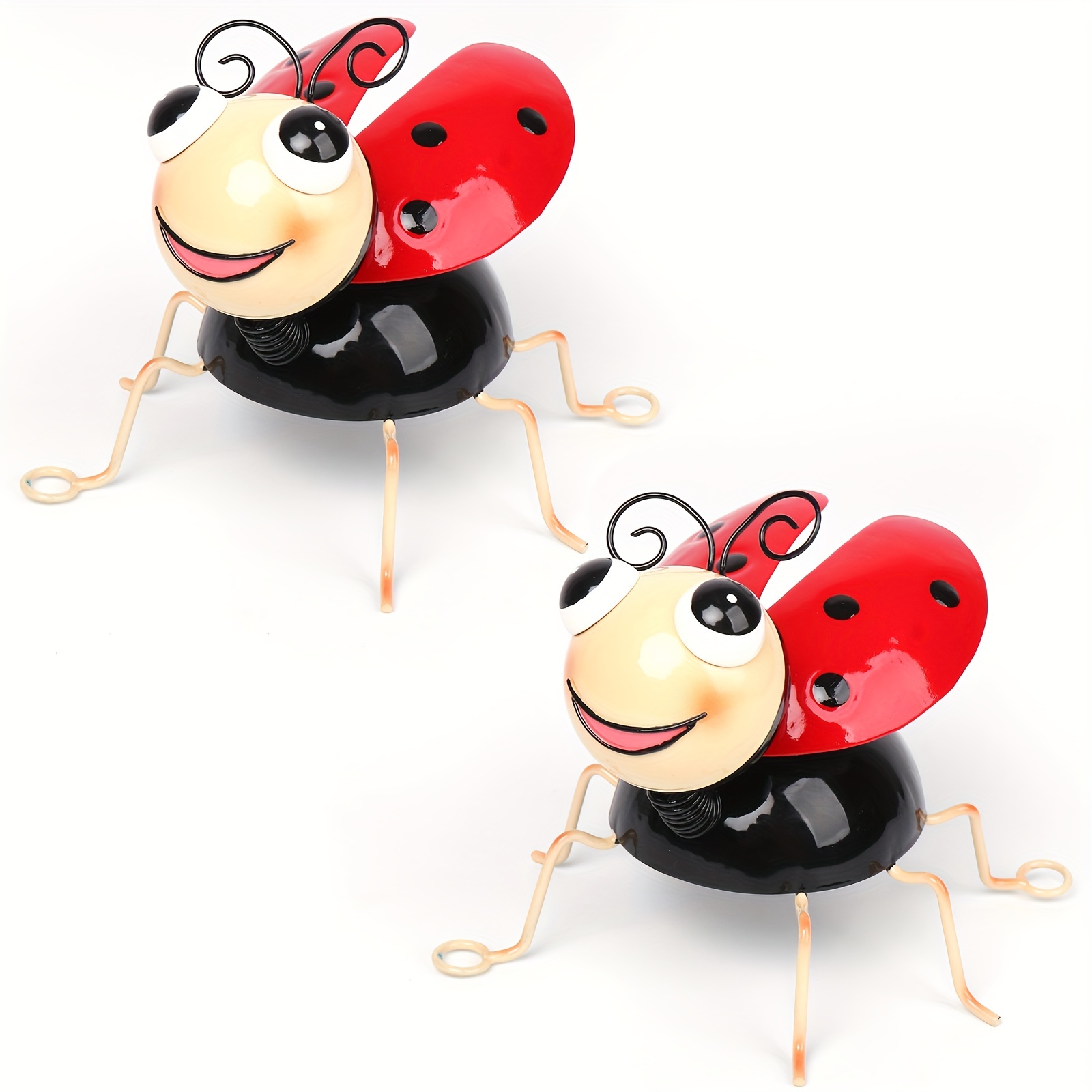 Image of Metal Yard Art Garden Decor For Outside Cute Ladybugs Lawn Patio Ornaments Backyard Decorations Garden Gifts For Mom - Set Of 2