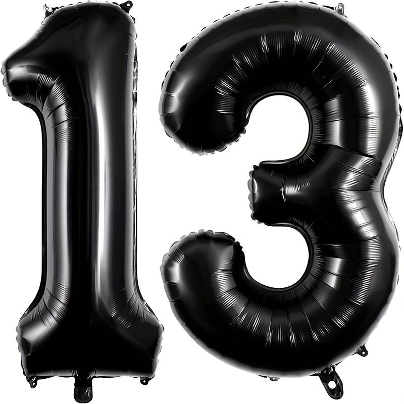 Image of 2pcs 13th Birthday Aluminum Film Balloons | 32-inch Party Decoration For Camping Theme, Graduation, Wedding, And Birthday Celebrations