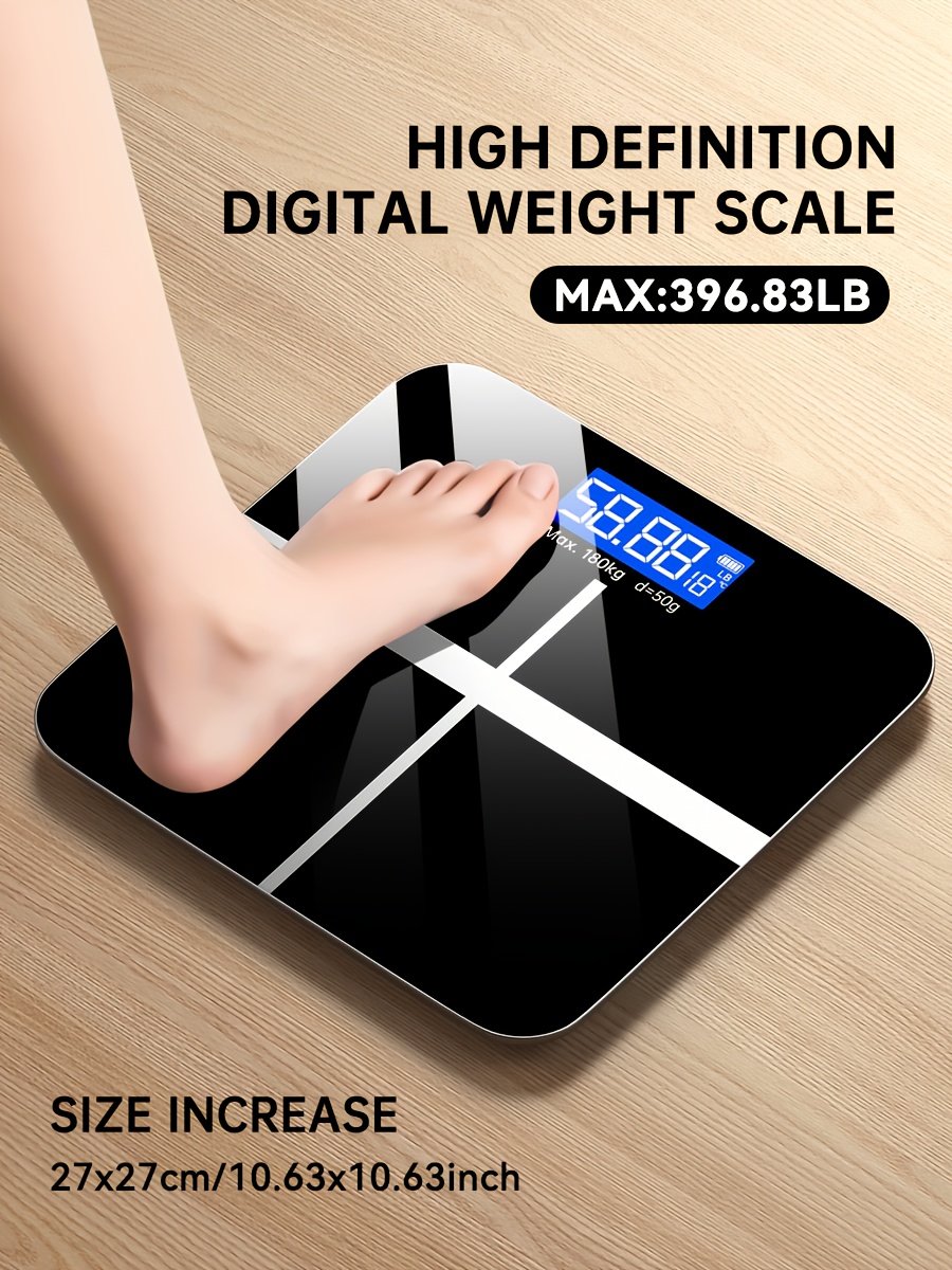 weight scale electronic scale 396 pound digital bathroom scale   weight scale with lcd high definition display screen and temperature display switchable between kg and     platform   electronic weighing Product details 2