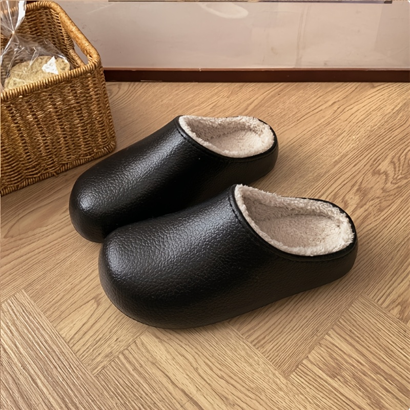 TEMU Nouveauté Hiver - Chaussures Doublées Chaudes en Matériau EVA pour Intérieur et Extérieur, Design Simple, Couleur Unie, Confortables, Unisexe,