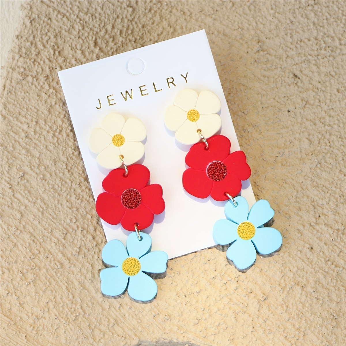 Women's Triple-Layer Cute Temperament Acrylic Earrings