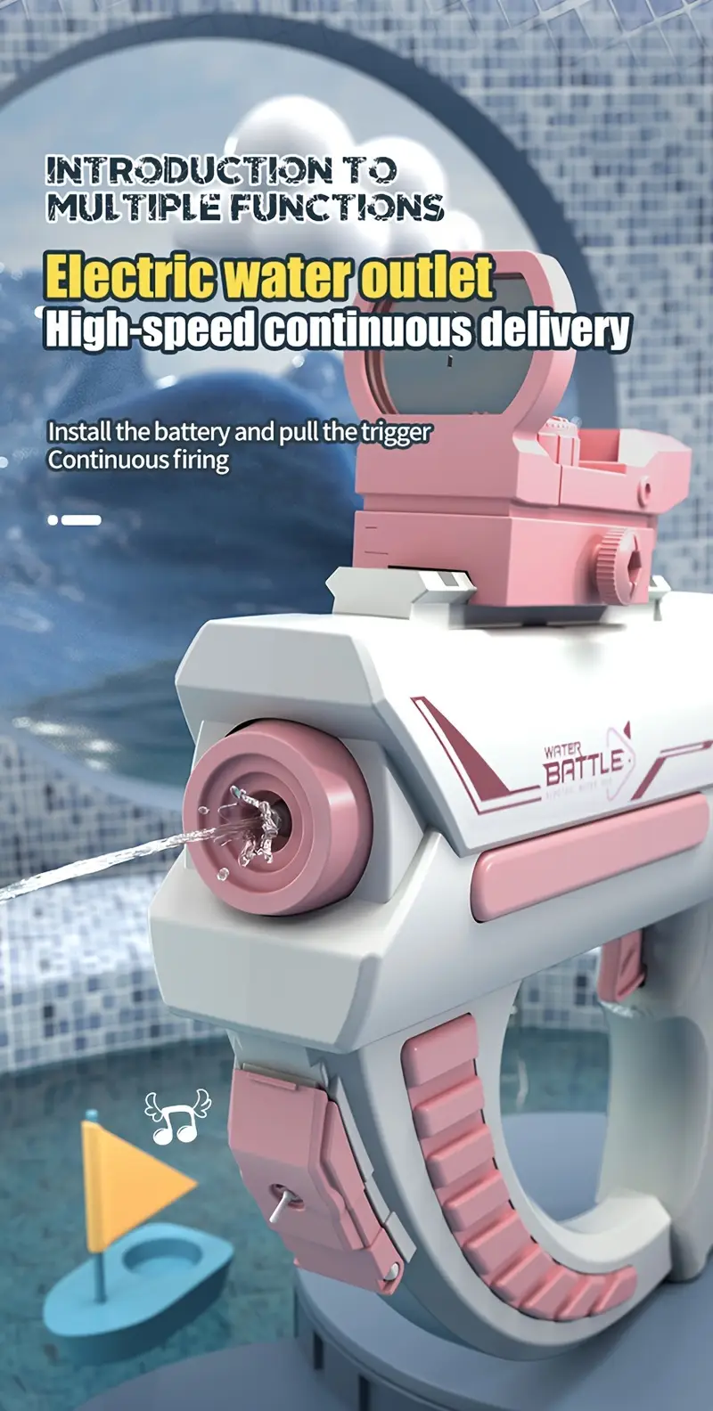 fully automated water gun   aiming device for electric high speed continuous shooting on water perfect for summer swimming pool competitions details 3