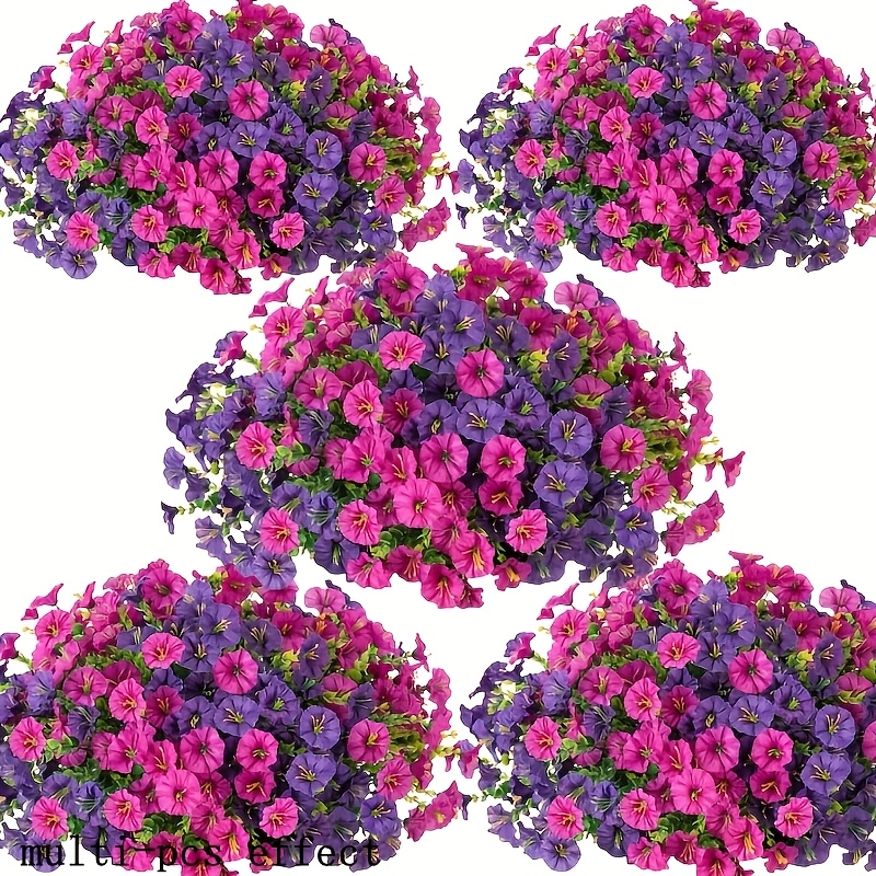8 bunches uv resistant artificial   with   green foliage vibrant pink purple lavender magenta fuchsia lavender pink white   durable plastic outdoor indoor all weather decoration for weddings spring