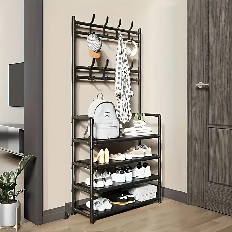 TEMU [60cm Storage Rack] Multifunctional Space- Design Shelf - Suitable For Bedroom, Living Room, Entryway And Wardrobe - - Easy To Assemble, For