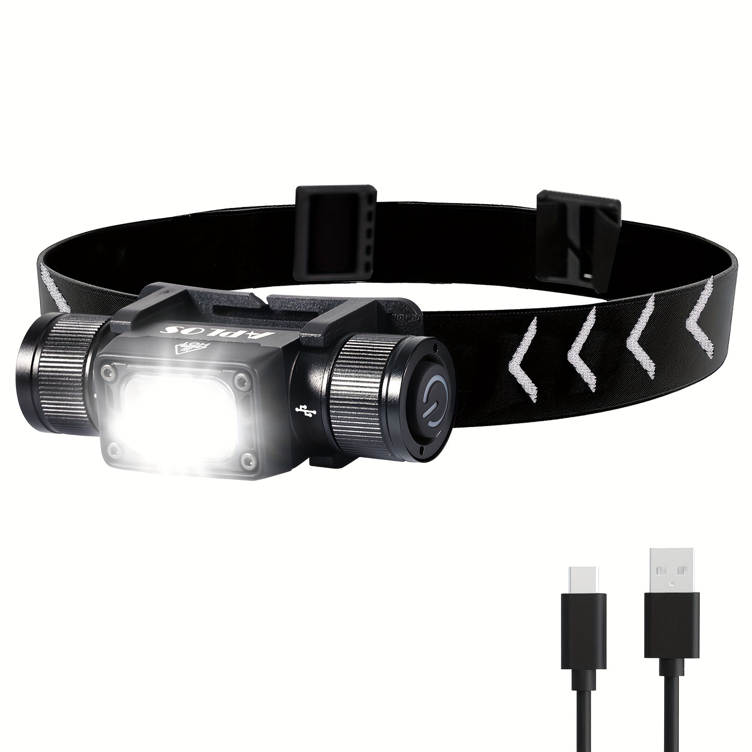 

Aplos H340 Headlamps, Led Rechargeable-1500 Lumens Lightweight Headlamp With 180° Swivel Base, Super Bright Led Headlamp Rechargeable With Red Light Mode