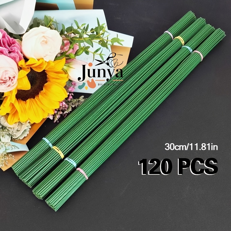 item picture 120pcs 30  81in artificial flower stems metal floral picks for diy crafts home decor tabletop display ideal for christmas halloween easter thanksgiving
