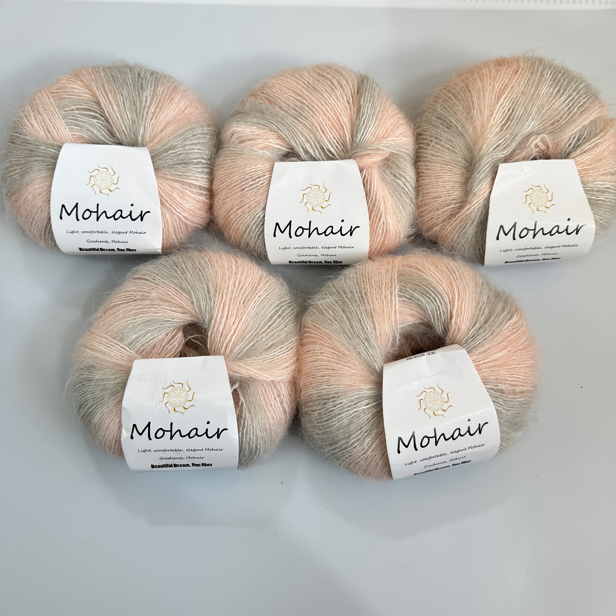 5pcs Of Gradient Yarn, Hand-woven In , Long Pile Yarn Balls, Suitable For Crochet, Knitting Scarves And Sweaters