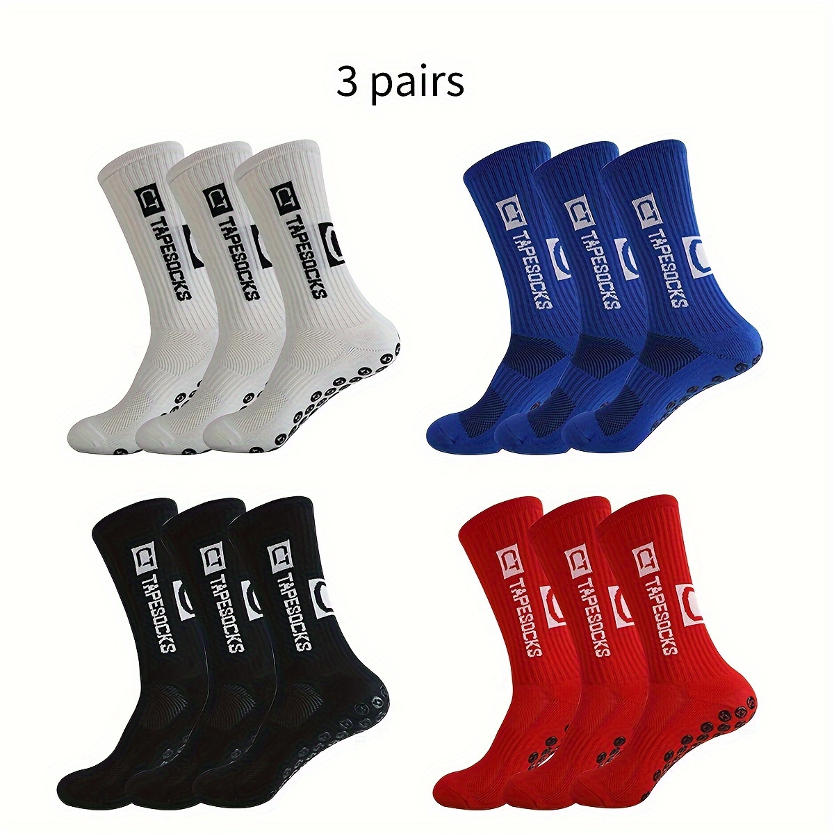 

3 Pairs Of Men's Anti Odor & Sweat Absorption Non-slip Sport Crew Socks, Comfy & Breathable Socks, For Daily & Outdoor Wearing, Spring And Summer