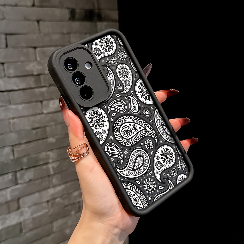 TEMU Phone Case: Bandana Paisley Grey Phone Case Suitable For Galaxy A26 A36 A17 A07 A55 A35 A06 A05 A14 A24 A34 A54 A16 A05s A25 A15 A23 A33 A53 A73