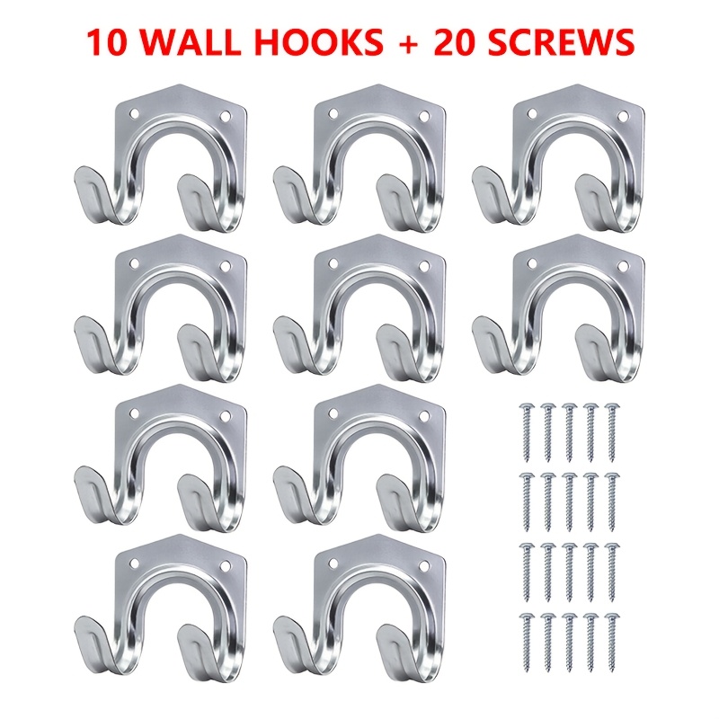 TEMU Heavy-duty Metal Hanger, Wall-mounted Tool Rack Set, Garage Storage Hook , Garden Gardening Tool Storage Rack, Garage Tool Storage Rack, Garage