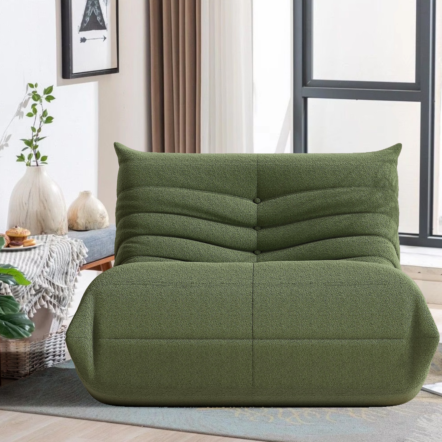 TEMU Canapé de Sol , Fauteuil d'Angle en Sac de pour Adultes, Canapé Tatami, Adapté pour Salon, Chambre à Coucher, Bureau, Aucun Assemblage