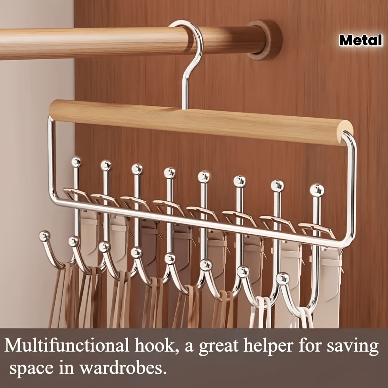TEMU Perchero multifuncional para colgar en con 8 ganchos, con ganchos de almacenamiento para ropa interior, sombreros, sujetadores y chalecos. para