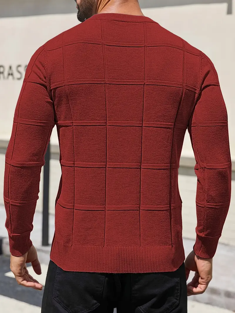 mens heavyweight 100 polyester sweater solid grey round neck long sleeve pullover with h shape silhouette ribbed neckline machine washable casual formal wear durable everyday layering essential Product details 18