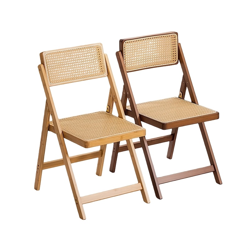 2 Sillas Plegables de Bambú Modernas - Estructura de Madera de Bambú Resistente, Sillas Portátiles y Ligeras Adecuadas para Uso en Interiores/Exteriores, Diseño Ahorrador de Espacio, Fácil de Plegar/Desplegar, No Requiere Montaje, Ideales para Hogar, Jardín, Oficina - Capacidad de Peso 149,69 KG