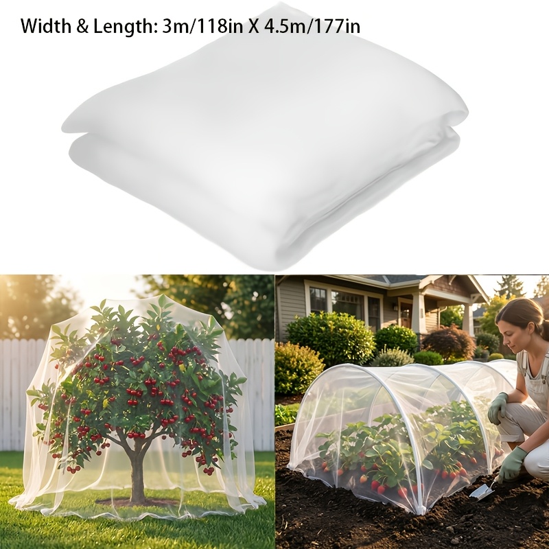 TEMU X 4.5m Large Tree Plant Protection Net Cover, Reusable Breathable Plant Isolation Net, Anti-bird Anti-insect Mesh For Vegetables, Tomato,