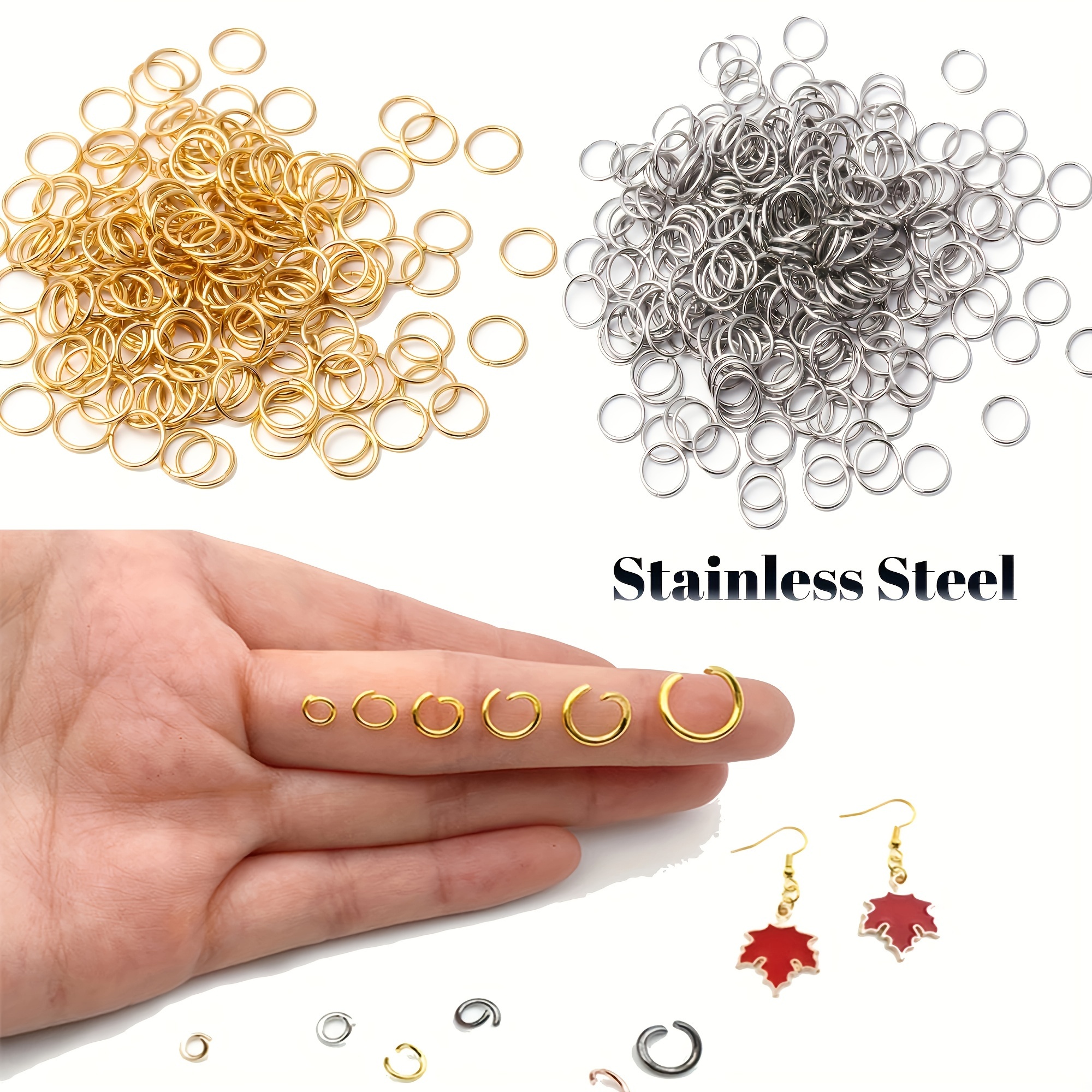 

50/200pcs Steel Jump Rings , 3-10mm In And For Jewelry Making, Diy Bracelets, Necklaces, And