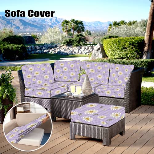 imagen del artículo de cojín 2d para sofá, elástica para sofá , de cojín de sofá con elegante de margaritas, diseño floral a cuadros para una decoración acogedora , cojín de asiento y elegante con vintage, para el hogar, cafetería o