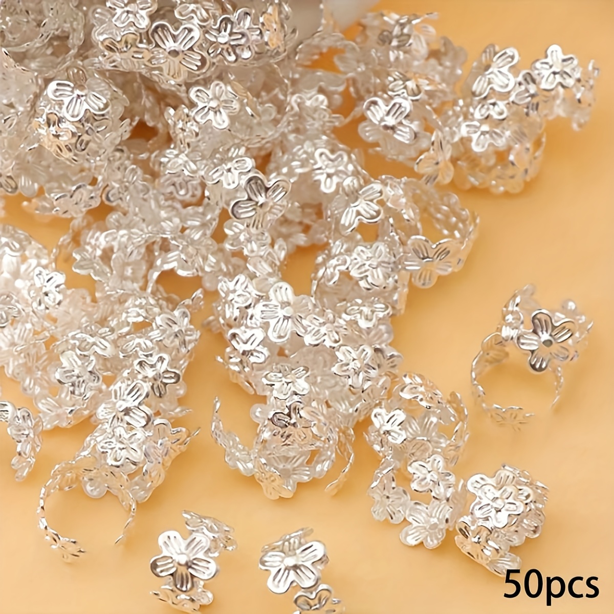 TEMU Set di 50 Pezzi Anelli per Capelli Intrecciati , Accessori per Acconciature Fai Da Te