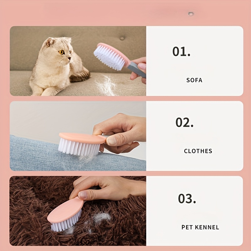   detangling brush for cats and dogs gentle plastic bristle massage comb with round handle ideal for shedding season daily   grooming tool pet   plush texture brush durable plastic bristles cat grooming brush Product details 3