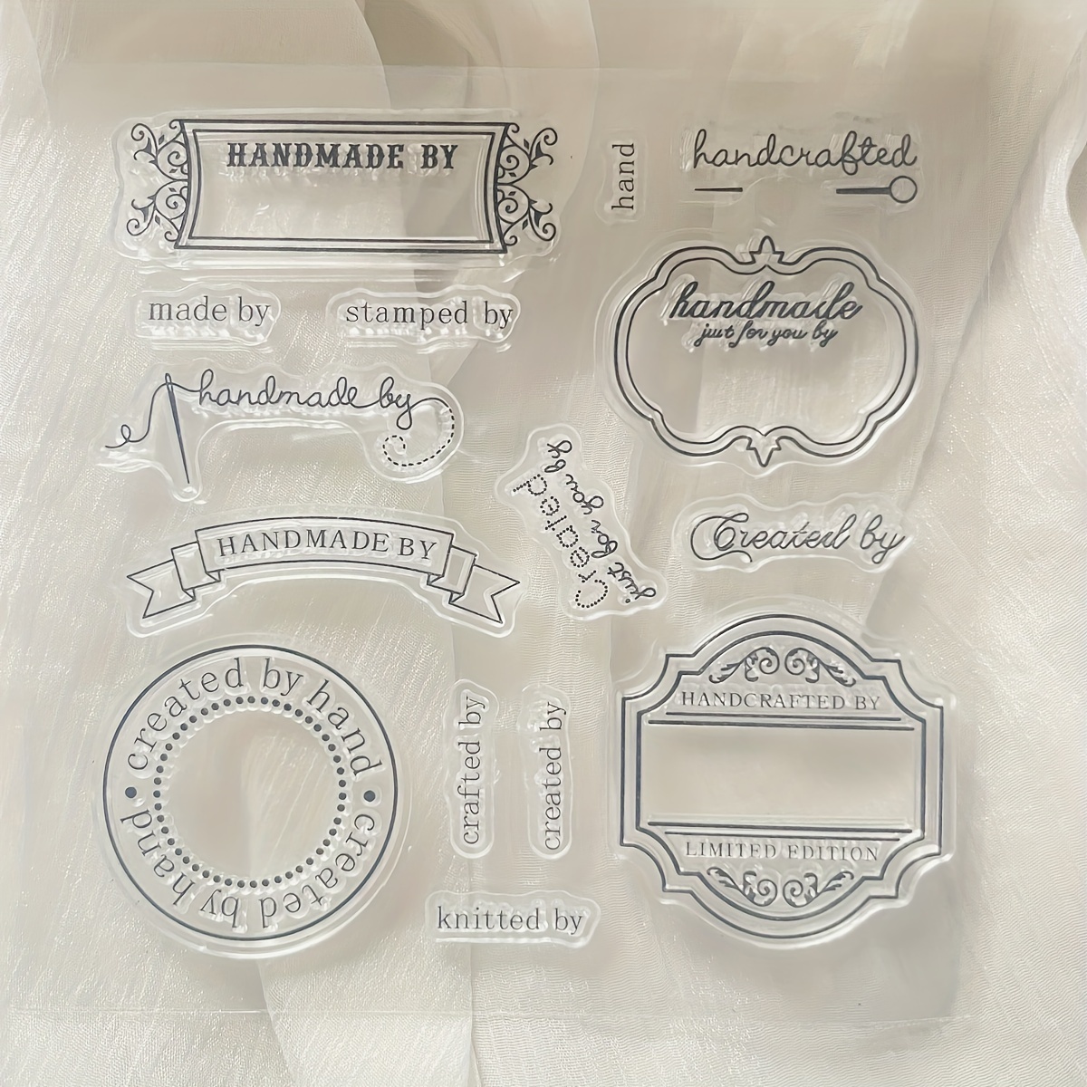 

1pc Vintage-inspired Clear Silicone Stamp With English Words - Transparent Seal For Scrapbooking, Photo Albums & Diy Crafts