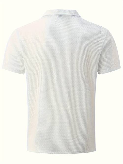 mens stretch solid short sleeve lapel golf shirt summer outdoor gift for men