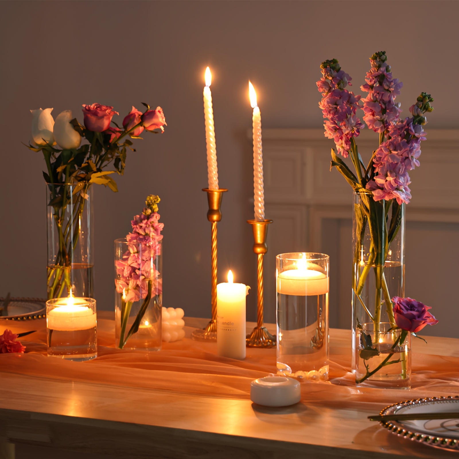 TBWIND 24 Pcs Votive Candle Holders, Clear Glass Candle