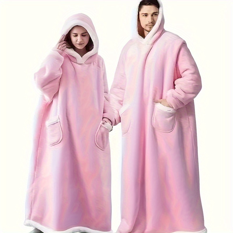 

- -long Hooded Blanket - , Tear-, - For & Use, Red
