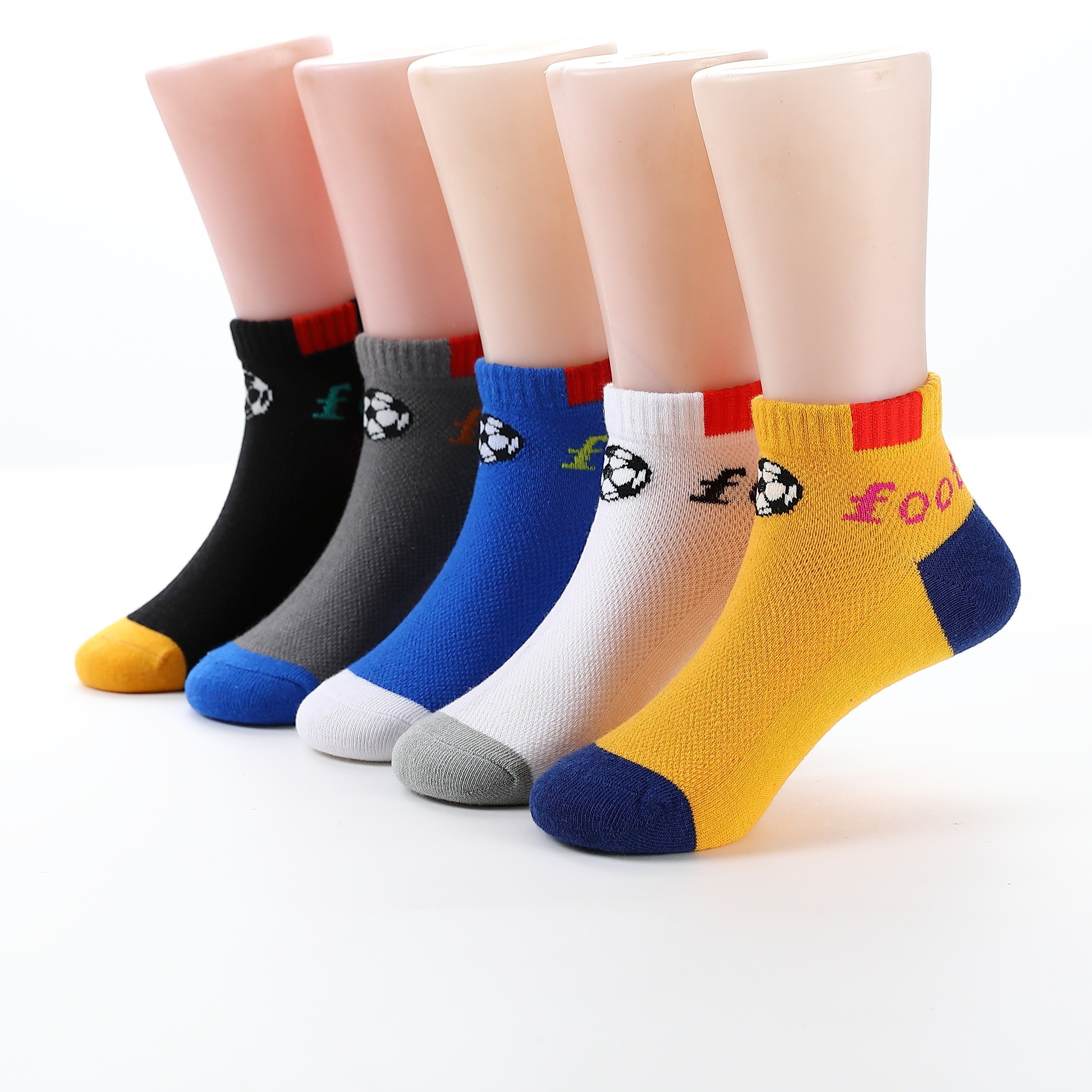 Pairs of Boys' Thin Summer Socks, Mesh Boat Shoes for Boy Short Socks