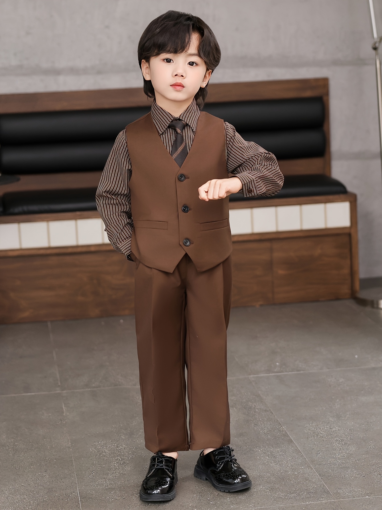 conjunto traje formal estilo niños chaleco color - Temu El Salvador, image size:800x1066
