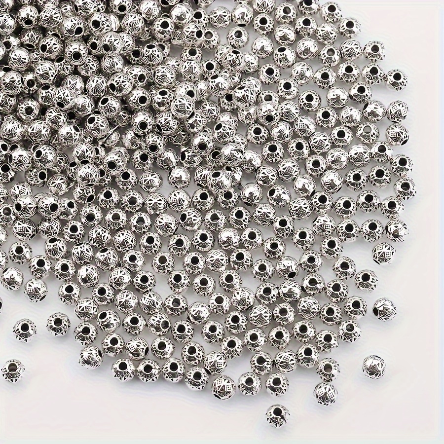 

100pcs 4mm Zinc Alloy Spacer Pattern For Making, Bracelet Necklace And Accessories