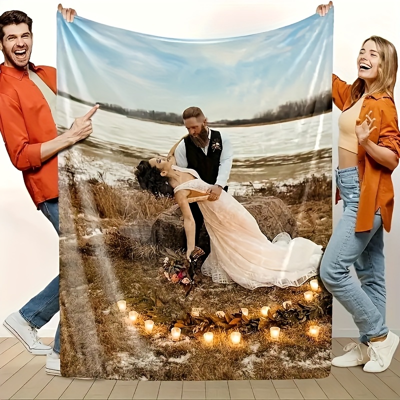 Personalized Photo Blanket with Your Own Picture, Gift for Friends