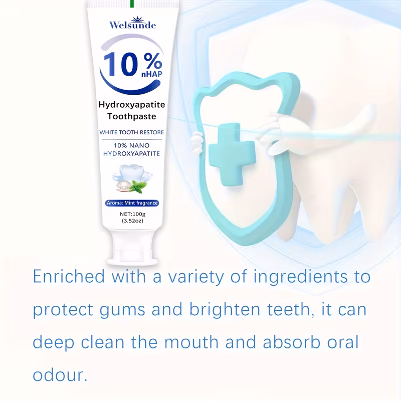 10 hydroxyapatite toothpaste hydroxyapatite essential oils for stain removal bad breath eliminator mint flavor gel travel friendly tube 2x gum care for Product details 6