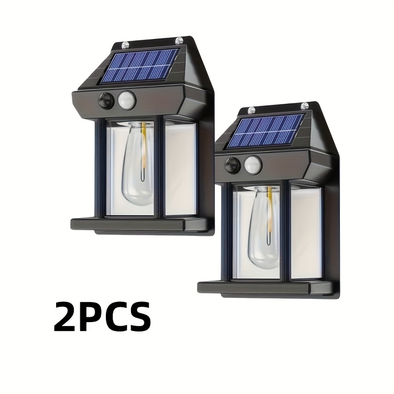 TEMU 2pcs Of Lights For Outdoor, Solar Courtyard Lights For Outdoor Wall Lights, Solar Exterior Wall Lights For , Corridors, Garages, Sheds, Garages,